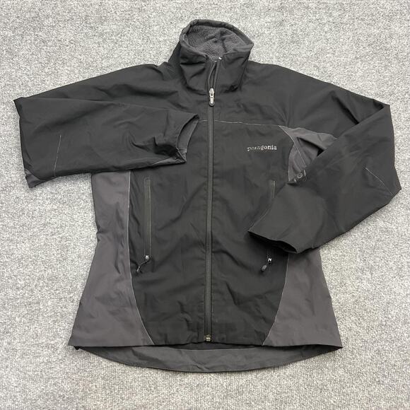 Patagonia Figure 4 Jacket Womens Small Black Gray Softshell Full Zip 84975 - Picture 1 of 10